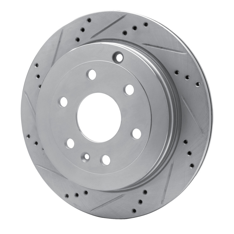 Buick Enclave Brake Rotor (1) - Rear Left - R1 Concepts - Drilled & Slotted - Silver - `07-`17